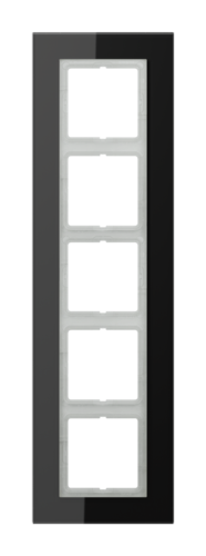 Рамка 5 постов JUNG LS PLUS, черное стекло