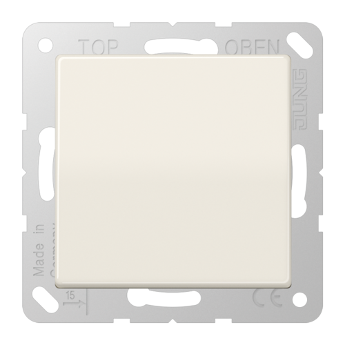 Розетка JUNG AS 500, скрытый монтаж, с заземлением, с крышкой, со шторками, бежевый