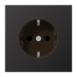 Розетка JUNG LS METAL, скрытый монтаж, с заземлением, антрацит