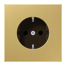 Розетка JUNG LS METAL, скрытый монтаж, с заземлением, латунь